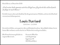 Todesanzeige Louis Perriard