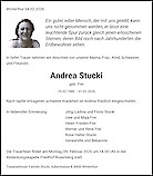 Todesanzeige Andrea Stucki