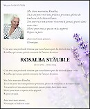 Todesanzeige ROSALBA ST&Auml;UBLE, Meyrin