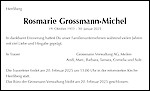 Todesanzeige Rosmarie Grossmann-Michel